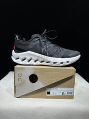 On Cloudsurfer Trail Black and White Trail Running Shoes
