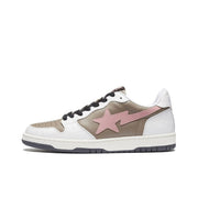 BAPE Sk8 Sta Low-Top Sneakers in White, Taupe and Pink