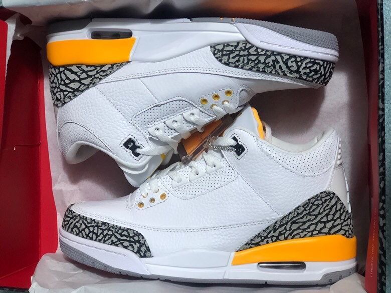 Jordan 3 Sneakers White Orange Adult Style