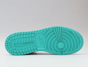 Jordan 1 Mid Sneakers White Pink Aqua 555112-102