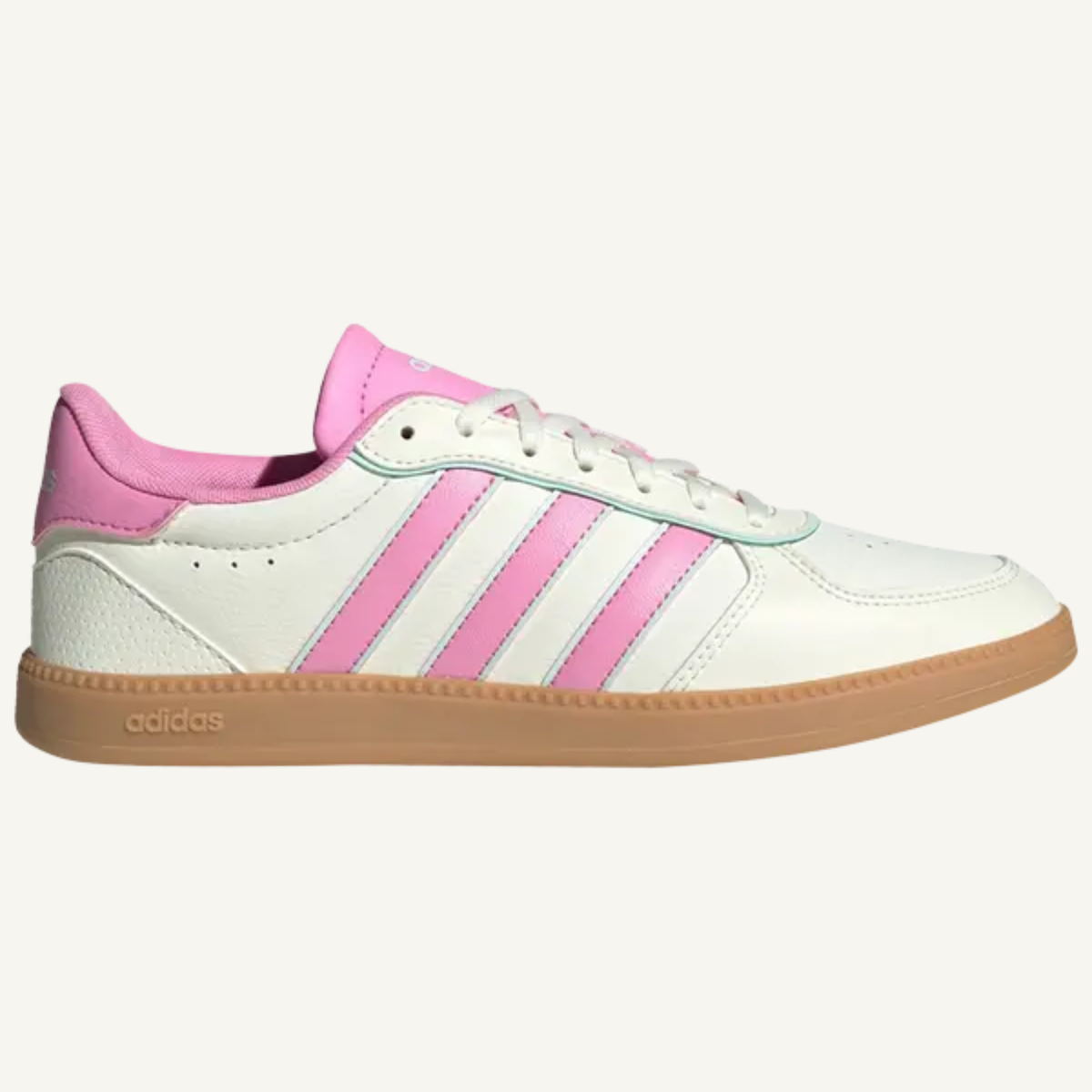 Adidas Women's White/Bliss Pink Breaknet Sleek Sneakers, JH6879 (No Box)