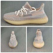 Yeezy 350 V2 Knit Sneakers in Gray and Cream