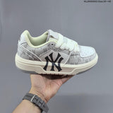 MLB New York Yankees Platform Sneakers, White and Gray