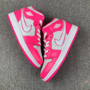 Air Jordan 1 Mid White Pink Sneakers 555112-611
