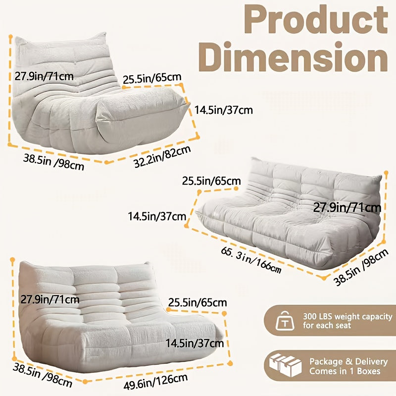 Bean Bag Chair, Family Corner Chair, Sofa, Fireplace Chair, Lazy Sofa, Compressed Sponge Sofa, Floor Single Leisure Chair, Sofa Bed, Suitable For Various Occasions In Hall, Office, Bedroom, Apartment