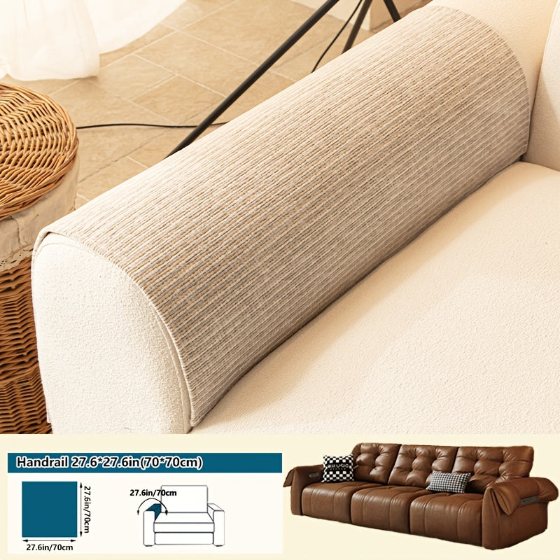 1pc Modern Striped Sofa Cushion, Non-Slip and Pet-Friendly Sofa Cushion, Suitable for 1-4 Seats, Soft and Comfortable Living Room Decor, Machine Washable Polyester, Gray, Beige, and Coffee Brown Stylish Abstract Design, Pet-Friendly Non-Slip Cover