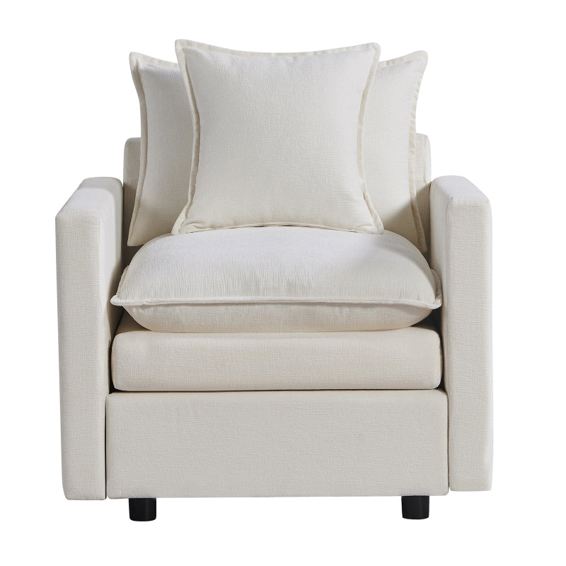 Cozy Deep Single-Seat Sofa with Chenille Fabric, Perfect for Reading in The Living Room