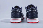 Jordan 1 Low Midnight Navy White Red Sneakers
