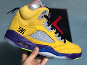 Jordan 5 30th Anniversary Sneakers, Yellow/Purple & Red