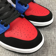 Air Jordan 1 Mid Blue Red Black White Sneakers