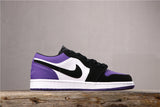 Air Jordan 1 Low White Black Orange Purple Sneakers 553558-125