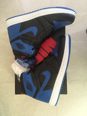 Jordan 1 High Black and Royal Blue Sneakers
