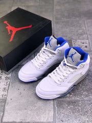 Air Jordan 5 Stealth 2.0 White Blue Sneakers 440888-140