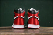 Air Jordan 1 Satin Black Toe High-Top Sneakers