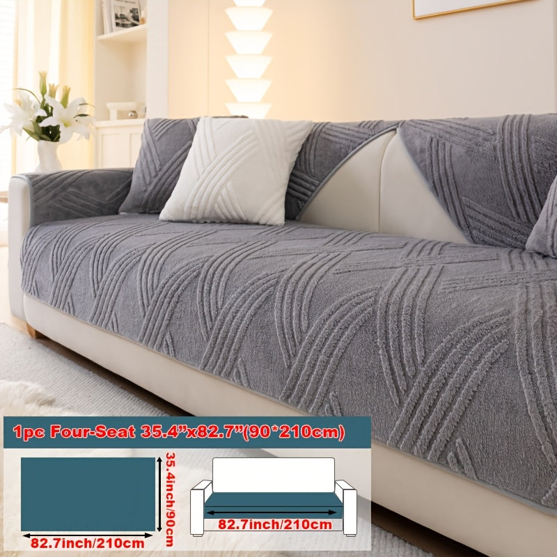 1pc Thick Plush Sofa Cushion Compatible for Sofa Types (1\u002F2\u002F3\u002F4-Seater, Loveseat, Sectional) - Modern Diagonal, Pet-Friendly, Scratch-Resistant Anti-Slip Cushion, Machine Washable Soft Cushion for Sofa Upgrade