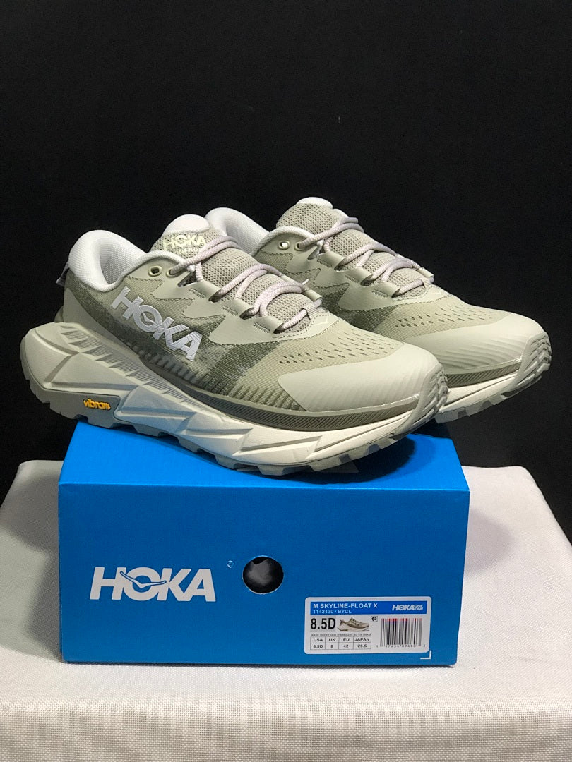 HOKA Skyline Float X Trail Sneakers, Gray Green