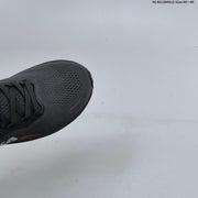 HOKA Clifton 11 Black Running Shoes with Red Accents