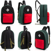17" Padded Back Kids Wholesale Backpacks with a Diamond Patch in 8 Colors  - Bulk Case of 24