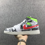 Jordan Air Jordan 1 Mid Graphic Sneakers Black White