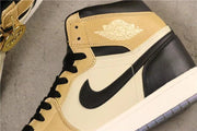Air Jordan 1 High Premium Black Fossil Pale Ivory Sneakers