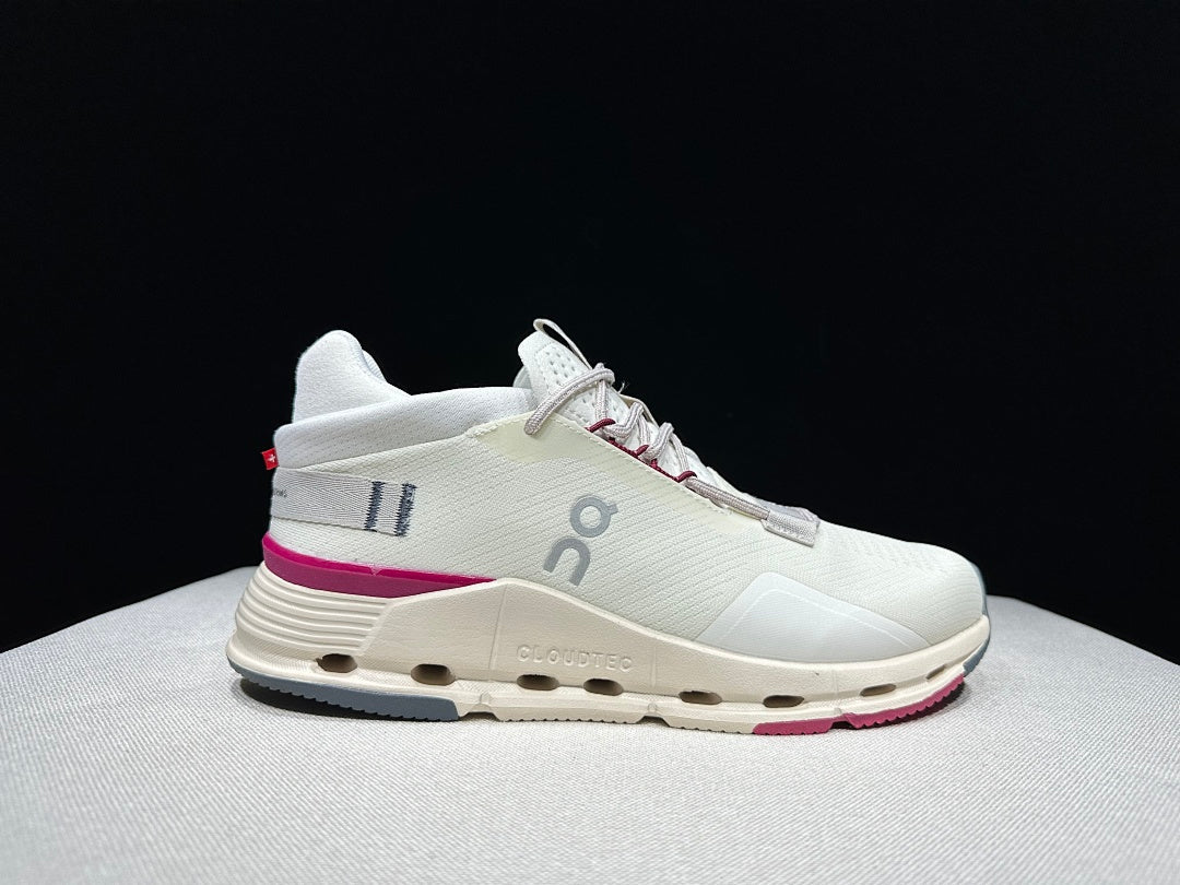On Cloudnova 2 Sneakers in Ivory and Pink