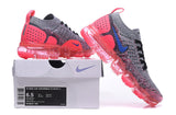 Nike Air VaporMax Flyknit 2 Grey and Bright Crimson Sneakers