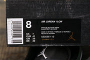 Air Jordan 1 Low Black Green White Sneakers 553558-113