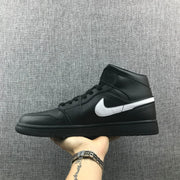 Air Jordan 1 Mid Black White Sneakers 554724-049
