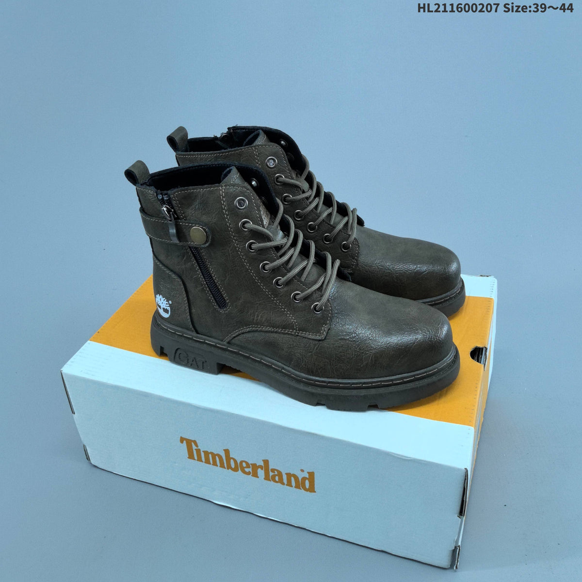 Timberland Lace-Up Ankle Boots with Side Zipper