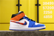 Jordan 1 High Blue Orange White Sneakers 852542-146
