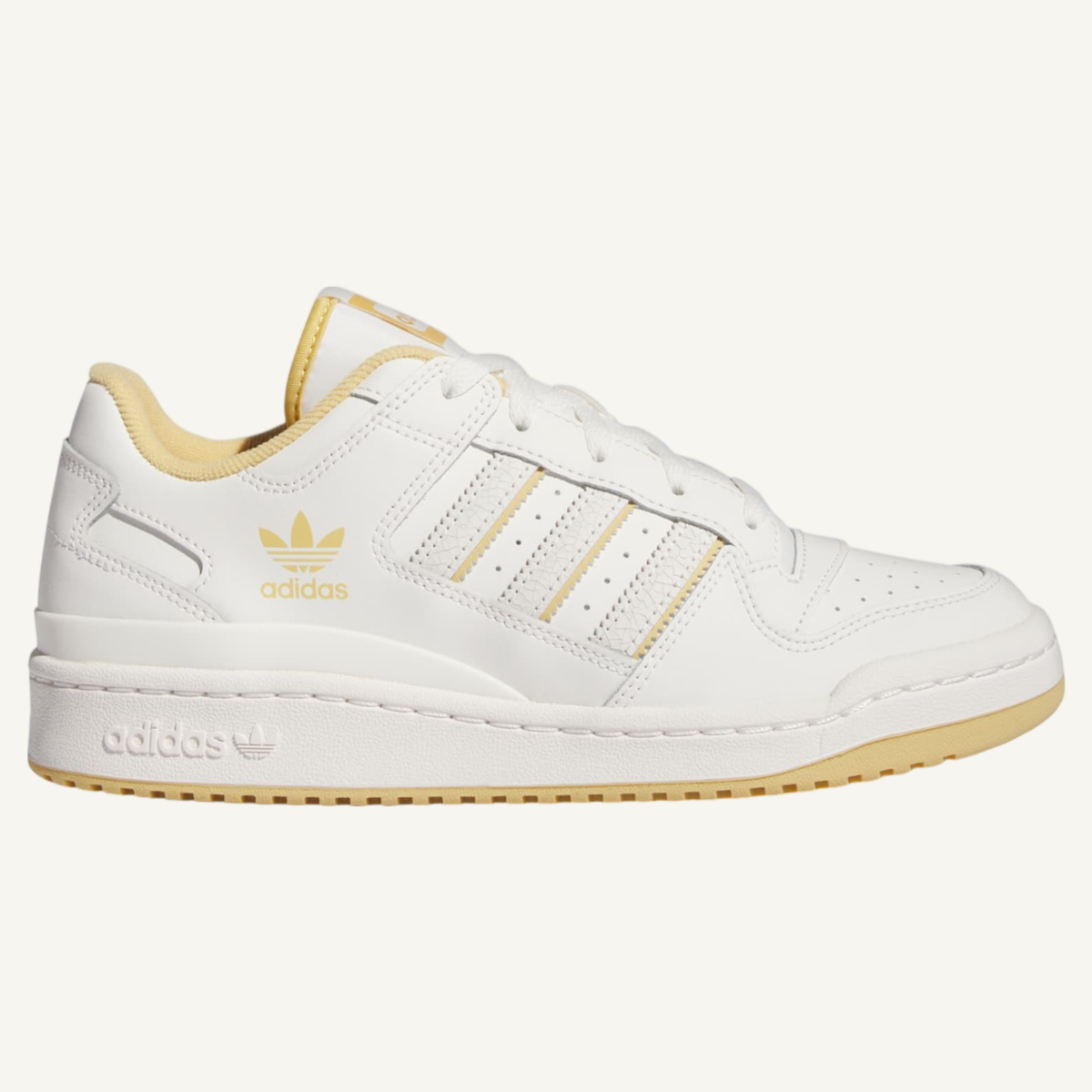 Adidas Originals Men's White Oat Forum Low CL Sneakers, IG3783 (No Box)
