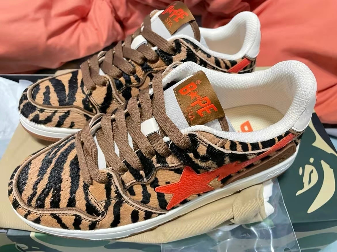 BAPE SK8 STA Tiger-Stripe Low-Top Sneakers