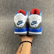 Air Jordan 3 Retro White and Blue Women's Sneakers