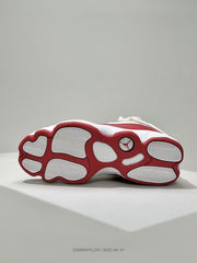 Jordan 6-3 White and Red Basketball Sneakers