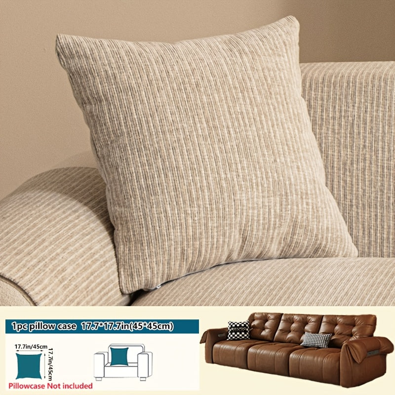1pc Modern Striped Sofa Cushion, Non-Slip and Pet-Friendly Sofa Cushion, Suitable for 1-4 Seats, Soft and Comfortable Living Room Decor, Machine Washable Polyester, Gray, Beige, and Coffee Brown Stylish Abstract Design, Pet-Friendly Non-Slip Cover