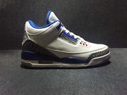 Air Jordan 3 White Blue High-Top Sneakers
