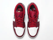 Air Jordan 1 Low Red and White Sneakers 553558-604