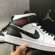 Jordan 1 Mid Reverse Black Toe Black and White Sneakers BQ6472-101