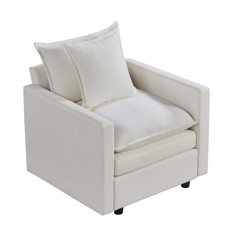 Cozy Deep Single-Seat Sofa with Chenille Fabric, Perfect for Reading in The Living Room