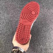 Off-White x Air Jordan 1 High Sneakers, Red and White