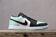 Air Jordan 1 Low Emerald Rise Black and Mint Green 553558-117