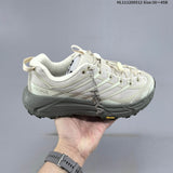 HOKA Mafate Three 2 Trail Running Shoes - Cream and Gray