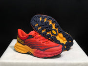 HOKA Speedgoat 5 Trail Running Shoes – Red and Yellow