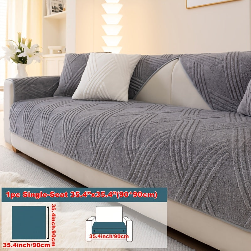 1pc Thick Plush Sofa Cushion Compatible for Sofa Types (1\u002F2\u002F3\u002F4-Seater, Loveseat, Sectional) - Modern Diagonal, Pet-Friendly, Scratch-Resistant Anti-Slip Cushion, Machine Washable Soft Cushion for Sofa Upgrade