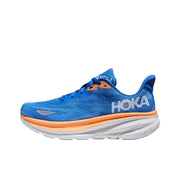 HOKA Clifton 9 Running Shoes in Blue and Orange