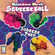 Rainbow Mesh Squeeze Balls - 24 per display