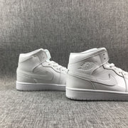 Jordan Air Jordan 1 Mid White Patent-Style Sneakers BQ6472-111