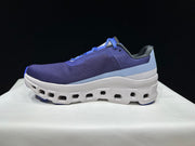 On Cloudmonster Running Shoes, Navy and White