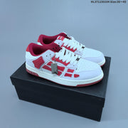 AMIRI Skeleton Low-Top Sneakers in White and Blue