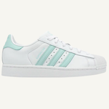 Adidas Originals Women's White/Aqua Superstar 2 Shoes, JH7060 (No Box)